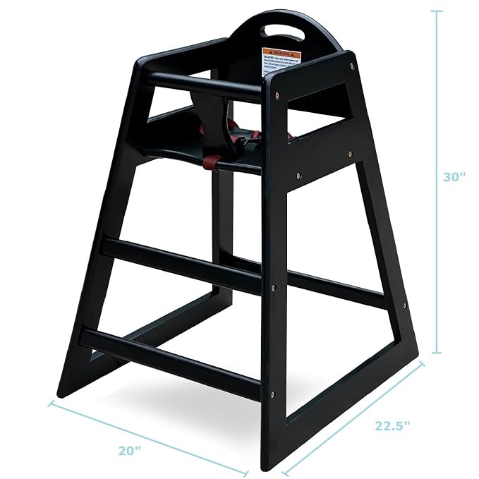 Wooden High Chair for Baby & Toddler – Restaurant-Style Stackable HighChair - Image 4