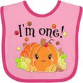 inktastic I'm One- Pumpkin Birthday Autumn Baby Bib by Inktastic