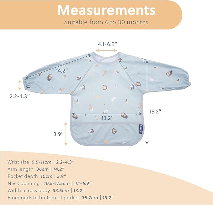 BIBaDO Mess Proof Baby Bib, 2 Pack Long Sleeve Bib, 6 month - Image 6