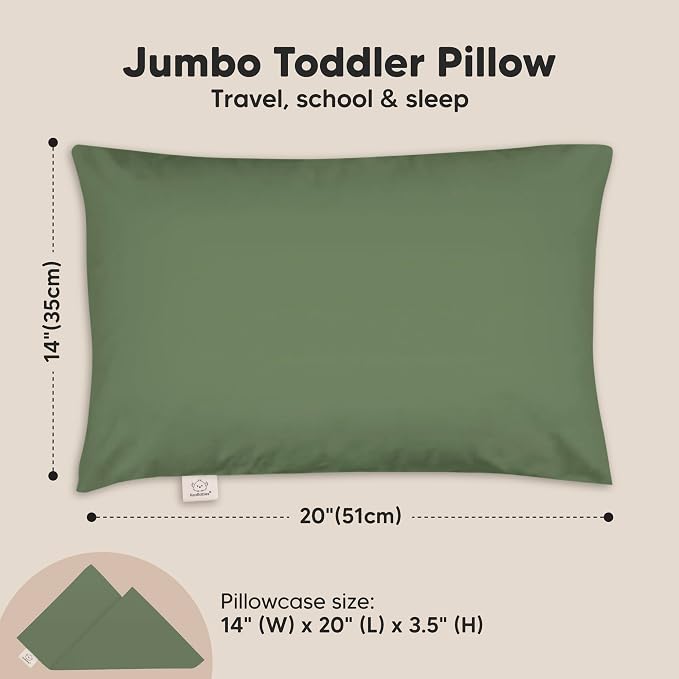 KeaBabies Toddler Pillow with Pillowcase, Jumbo 14X20 - Image 3