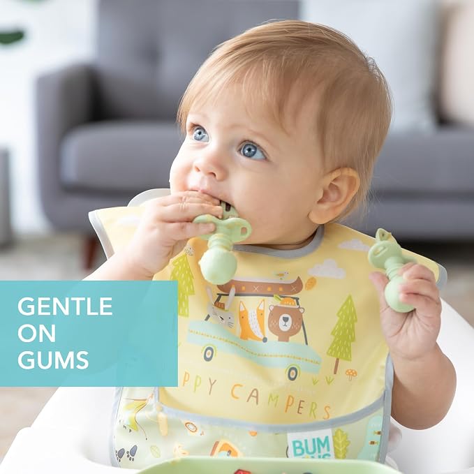 Bumkins Baby Utensils Set, Chewtensils Silicone Spoons - Image 3