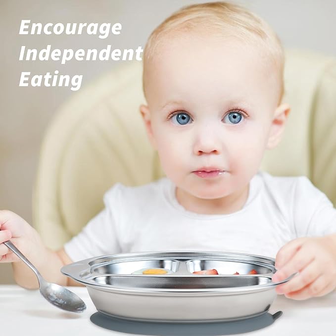 MR. CHOU Stainless Steel Baby Suction Plate, Divided Plates - Image 6