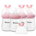 Glass Baby Bottles with Natural Response Nipple Size S by Beilastar-x