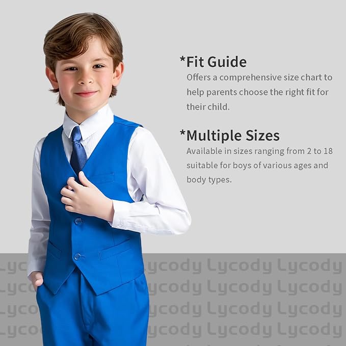 Boys Vest Set Formal Dress Suits Wedding Outfit Dresswear - Image 3