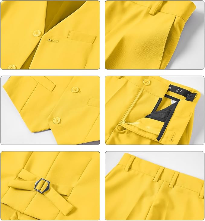 Boys Vest Set Formal Dress Suits Wedding Outfit Dresswear - Image 5
