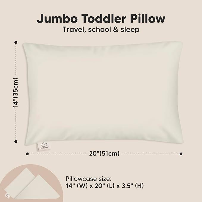 KeaBabies Toddler Pillow with Pillowcase, Jumbo 14X20 - Image 3