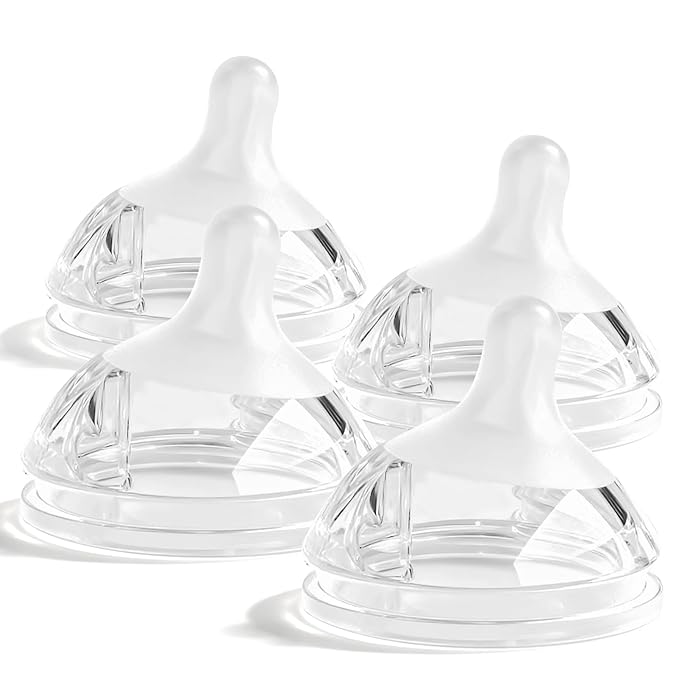 Silicone Bottle Nipples for Natural Baby Bottle, Medium Flow, 3+ Months by Aynmer