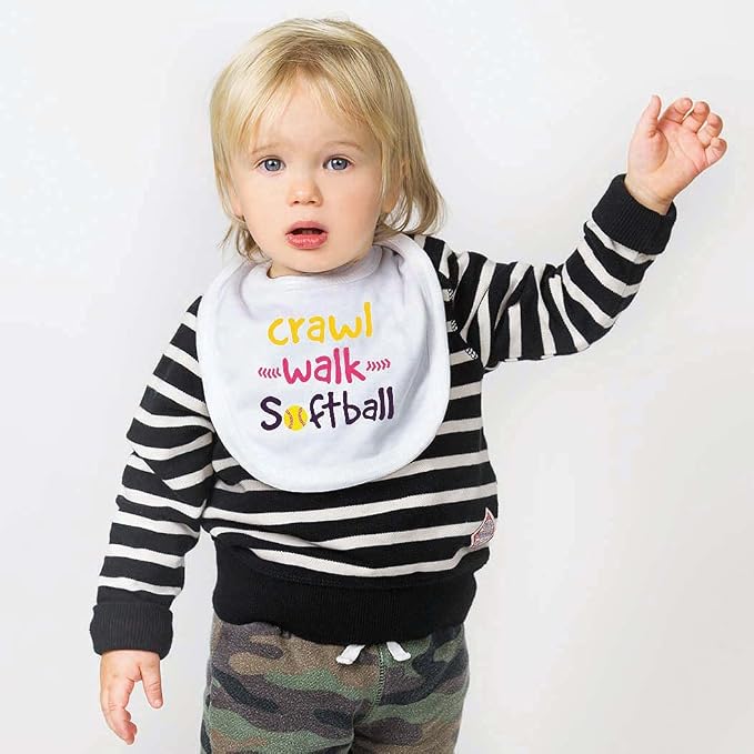 ChalkTalkSPORTS Softball Baby & Infant Bibs | Soft Microfiber Softball Baby Bibs - Image 2