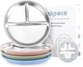 Stainless Steel Suction Plates for Toddlers, Non Toxic Non Slip Portion Control by Bakpoco