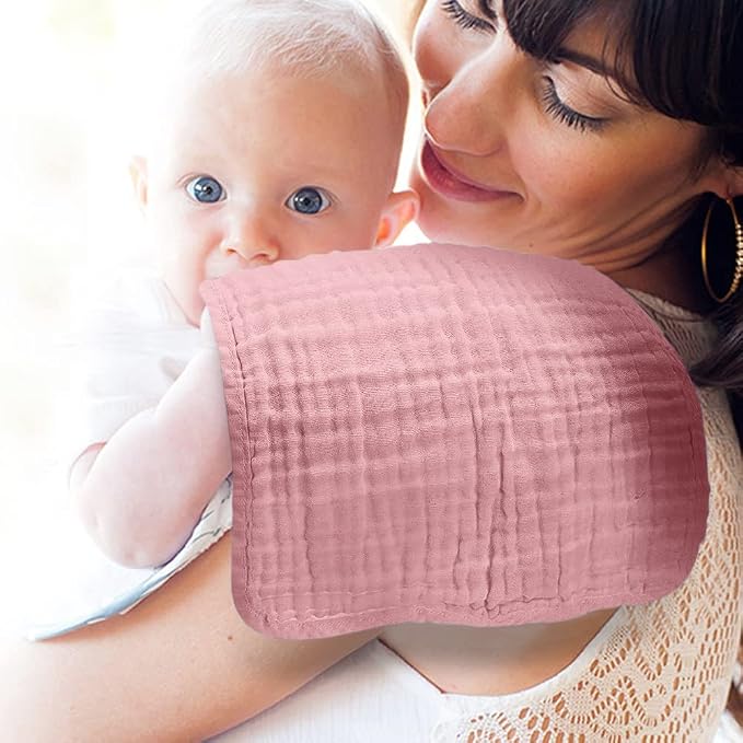 Yoofoss Muslin Burp Cloths for Baby 10 Pack 100% Cotton Baby Washcloths for - Image 3