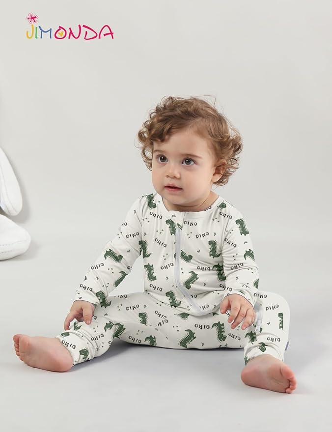 Jimonda Baby Girls Boys Footless Pajamas, Rayon From Bamboo Pjs 2 Way Zipper - Image 6