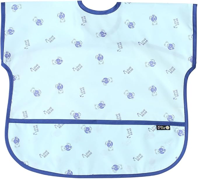 Short Sleeve Waterproof Bib for Toddlers – Feeding Apron for Mealtime, by Plie