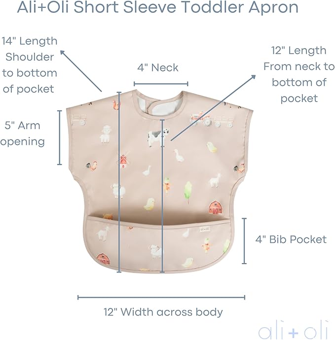Ali+Oli Smock Bibs for Babies, BPA-Free Oeko-Tex Certified, Waterproof Baby - Image 2