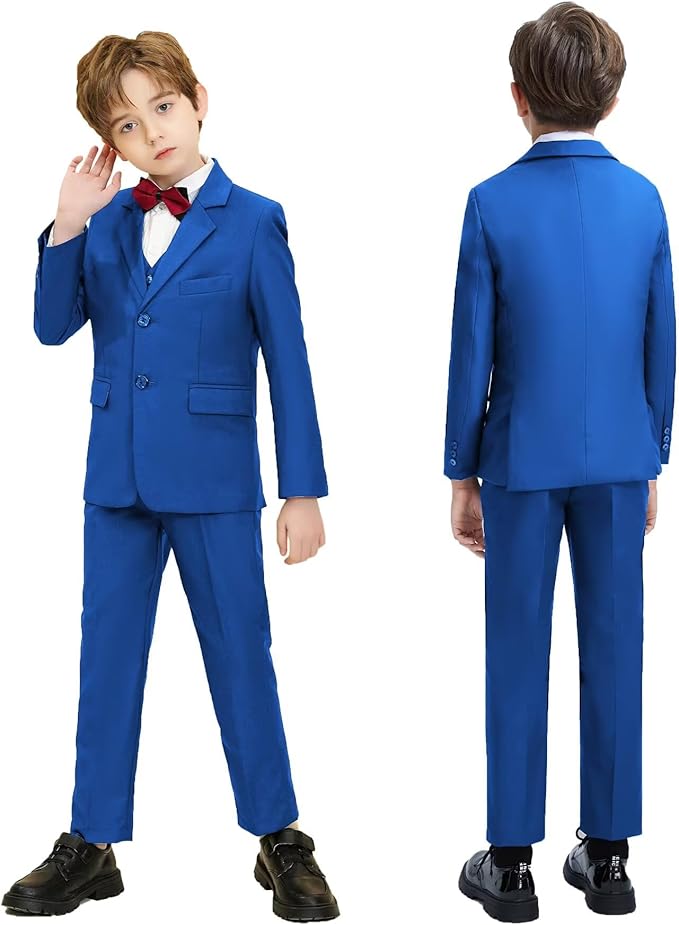 Boys Suit Set Slim Fit Kids Formal Suits Toddler Tuxedo Wedding Prom Classic - Image 5