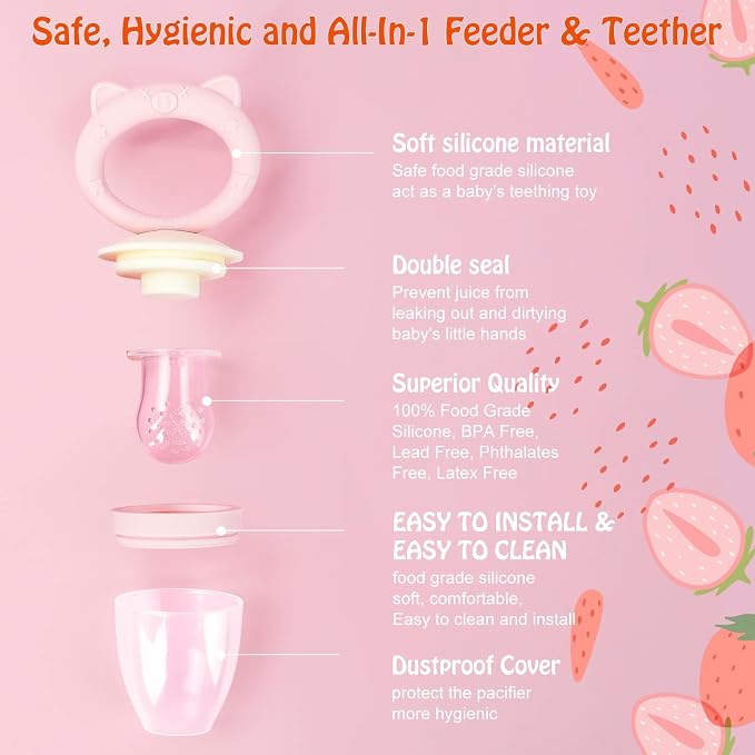 Baby Solids/Frozen Fruit Feeder Pacifier, Infant Teether Toy 4M+, BPA-Free - Image 5