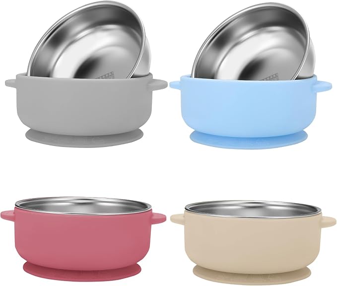 4 Pack Stainless Steel Baby Bowls by Wesketch
