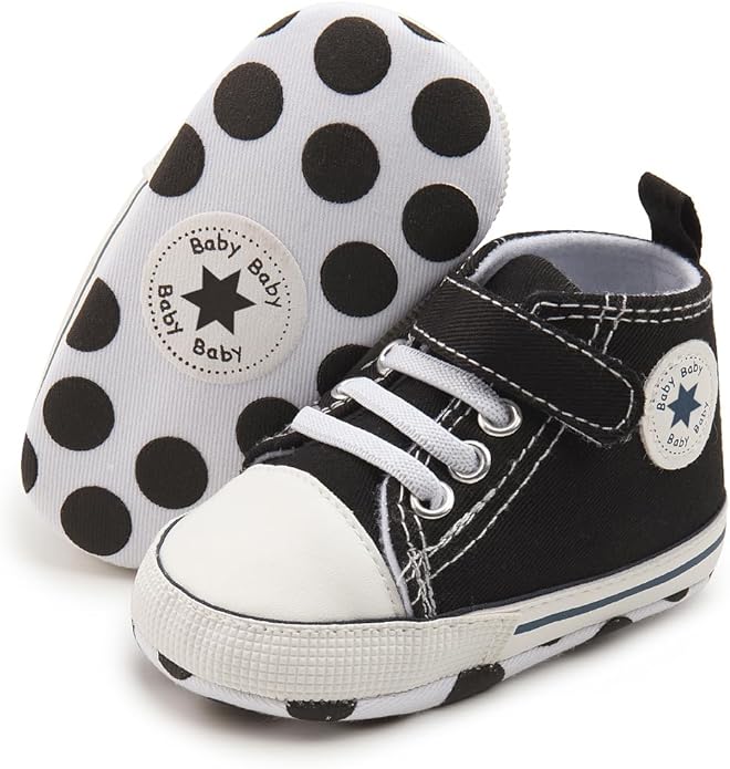 Meckior Baby Girls Boys Canvas Sneakers Soft Sole High-Top Ankle Infant First - Image 6