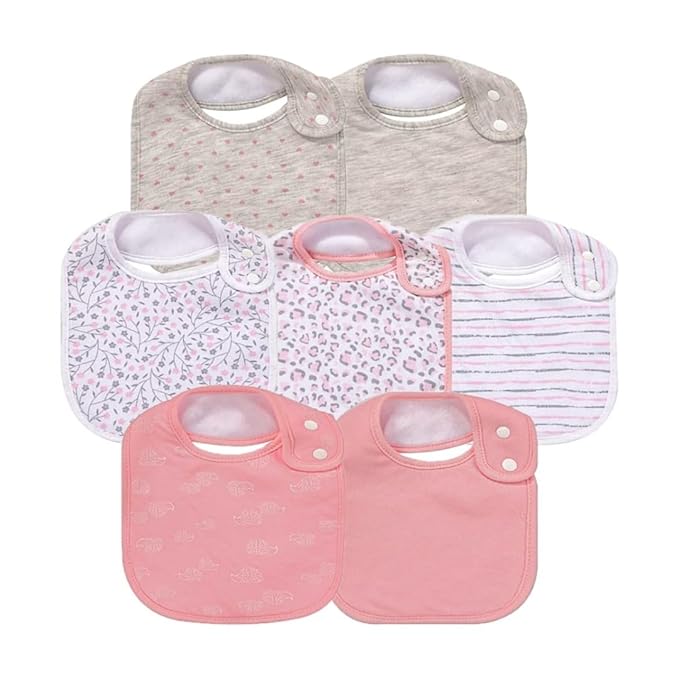 7 Pack Baby Cotton Absorbent Bibs by Gelisite
