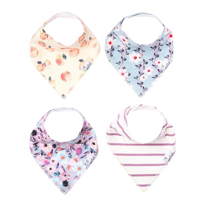 Copper Pearl 4 Pack Soft Cotton Baby Bibs by CopperPearl