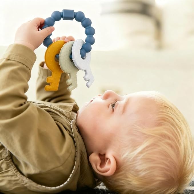 Baby Keys Teether Toys, Silicone Teething Toys - Image 3