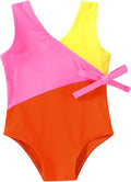 Happy Town Toddler Swimsuit Girl One Piece Bathing Suit Color Block Swimwear by HappyTown