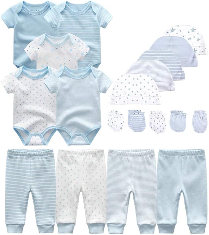 Chamie Newborn Baby Cute Design Bodysuit Short Sleeve One-Piece Baby Clothes by Chamie