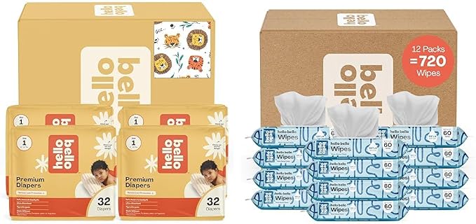 Hello Bello Diapers, Size 1 Wild Cats, Hypoallergenic by HelloBello
