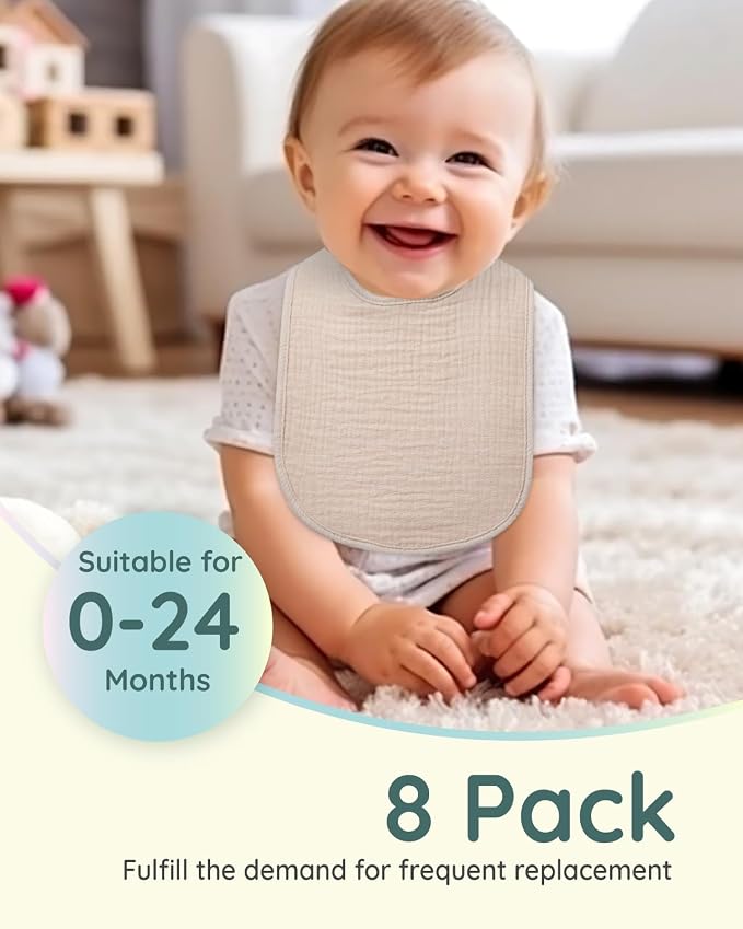 Lilian&Gema Baby Bibs 8 Pack Baby Drool Bibs - Image 2