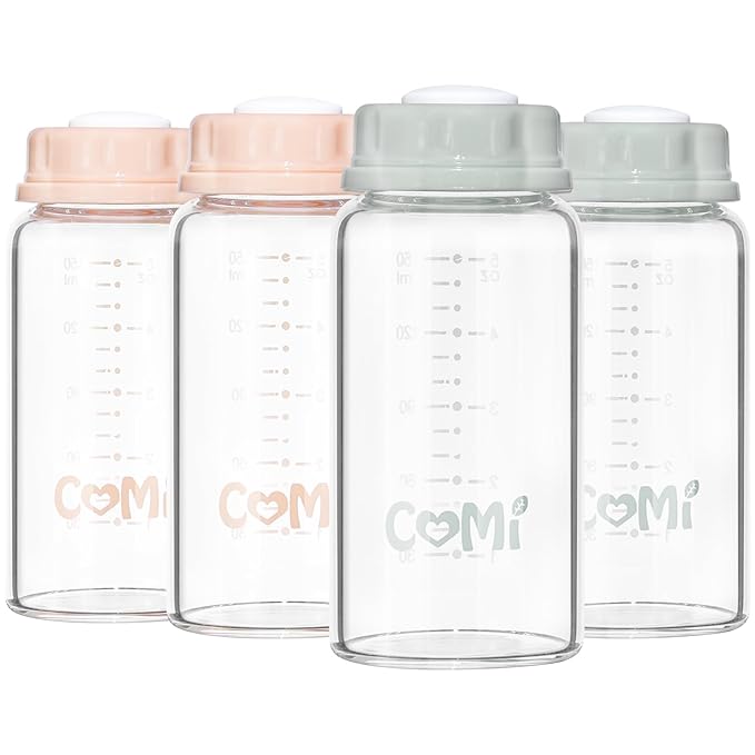 COMI Natural Glass Baby Bottle, Standard Neck Breastmilk Storage Bottle by COMI