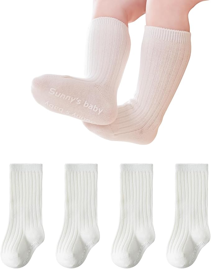 Zumou Toddler Knee High Socks Non Slip Anti Skid Baby Boy Girls Seamless Long by Zumou