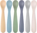 Silicone Baby Spoons Self Feeding 6+ Months, 6 Pack First Stage Baby Led by Eascrozn