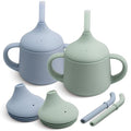 Moonkie Silicone Baby Sippy Cups | 3 Stages Training Cup Straw Cup by Moonkie