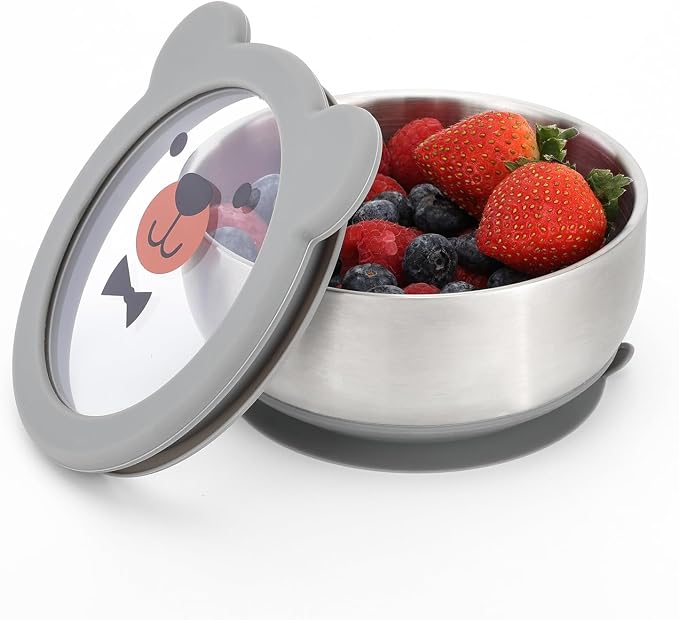 MR. CHOU Baby Bowls with Non-Slip Silicone Suction Cup, Insulated Double-Layer by MRCHOU