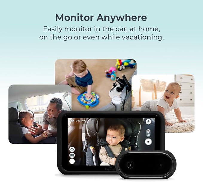 Tiny Traveler 5” HD Touch Screen Baby Car Monitor – Hackproof, No WiFi Baby - Image 2