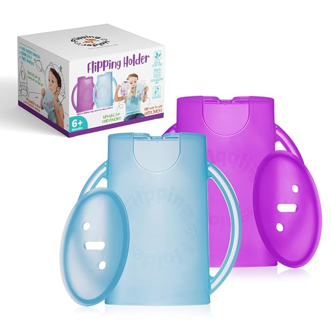 Flipping Holder with lid for Food Pouches & Juice Boxes by FlippingHolder
