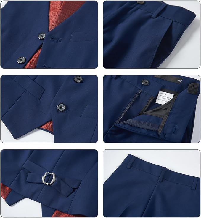 Boys Vest Set Formal Dress Suits Wedding Outfit Dresswear - Image 5