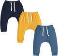 SOBOWO Newborn Baby Boy Girl 3-Pack Joggers Infant Baby Cotton Harem Pants by SOBOWO
