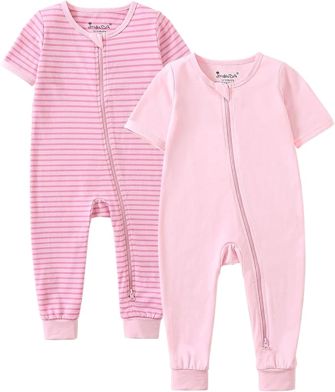 Jimonda Baby Sleeper Rompers, Unisex Boys Girls Zip-Front Pajamas One-Piece by JimondaBaby