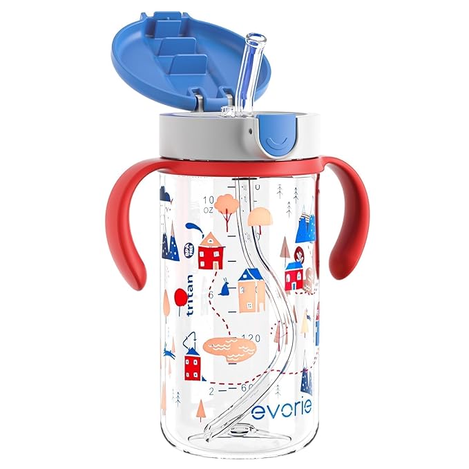 Evorie Tritan Spill Proof Toddler Straw Sippy Cup, 10 oz by Evorie