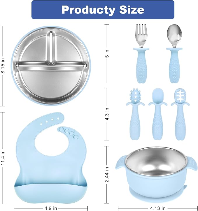 Stainless Steel Kids Plates And Bowls - Image 3