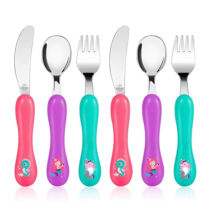 Lehoo Castle 6 Pieces Toddler Utensils, Kids Silverware by LehooCastle
