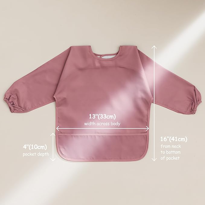 4 Pack Long Sleeve Bib, Waterproof Sleeved Smock - Image 2