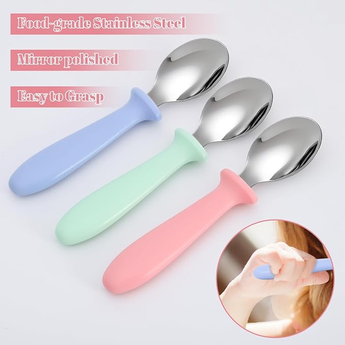 Pimoys 6-Pack Stainless Steel Toddler Spoons Baby & Kids Utensils - Image 3