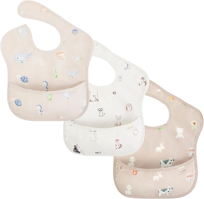 Ali+Oli Smock Bibs for Babies, BPA-Free Oeko-Tex Certified, Waterproof Baby - Image 2