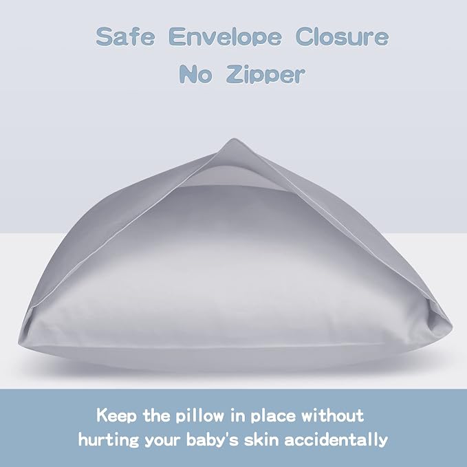 Organic Cotton Toddler Pillowcase 2 Pack, 14 x 20 Travel Pillow Case Cover - Image 4