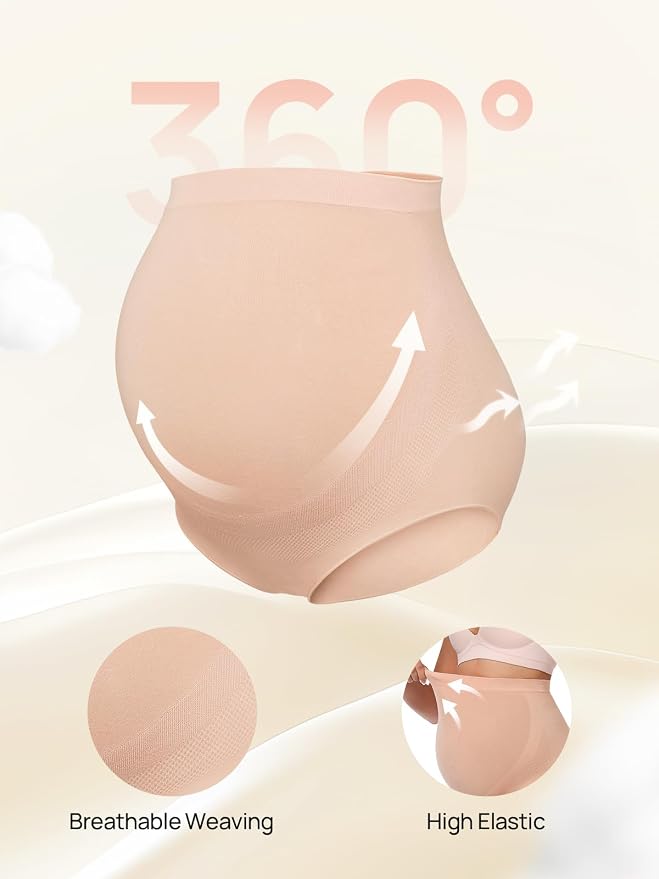 Summer Mae Maternity Underwear Soft Breathable High-Waist Pregnancy Seamless - Image 3