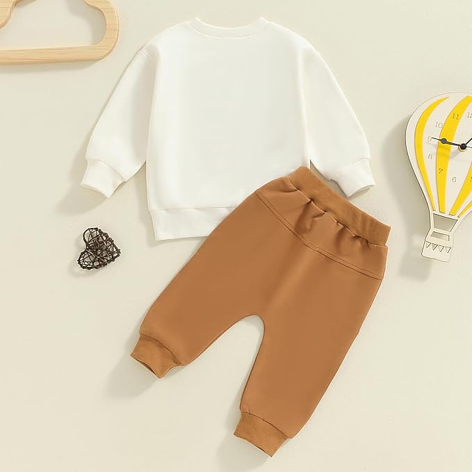 Toddler Baby Boy Fall Winter Outfit Long Sleeve Letter Print Sweatshirts and - Image 3