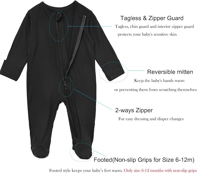 Aablexema Baby Footie Pajamas Zipper - Image 3