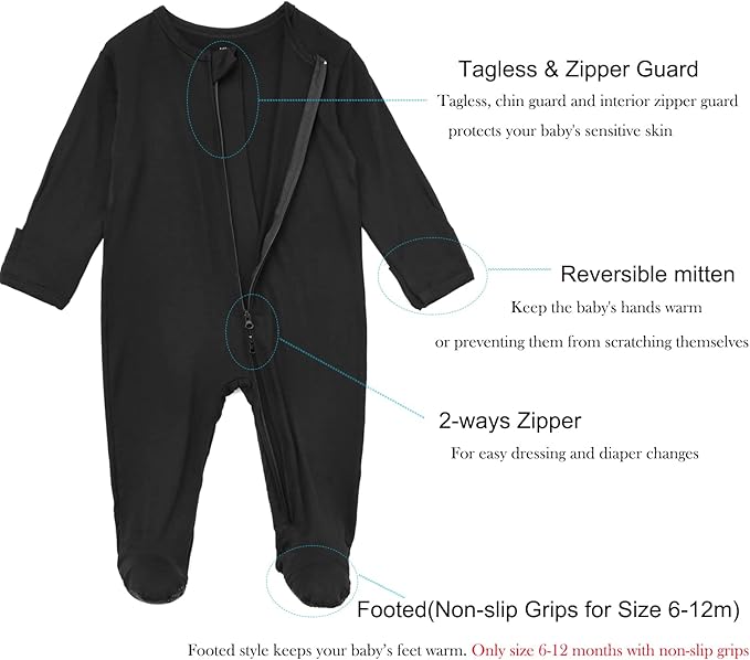 Aablexema Baby Footie Pajamas Zipper - Image 3