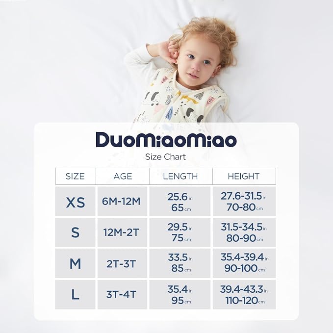 Duomiaomiao 2 Pack 0.5 TOG Toddler Sleep Sack 36-48 Months 100% Cotton - Image 7